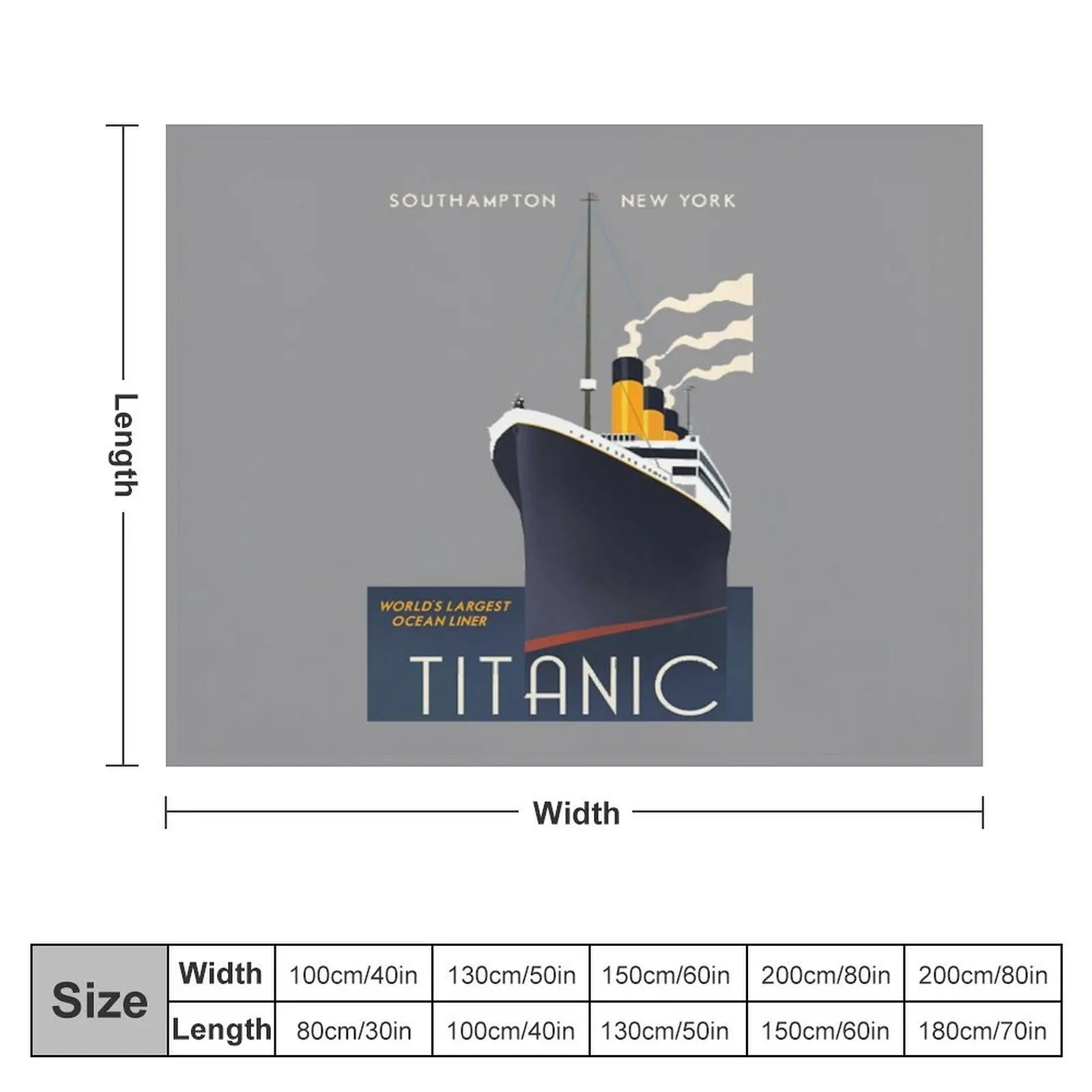 Titanic Sinking Vintage Poster Cruise Ship Atlantic Ocean Voyage Throw Blanket Sleeping Bag Polar Sofas Blankets