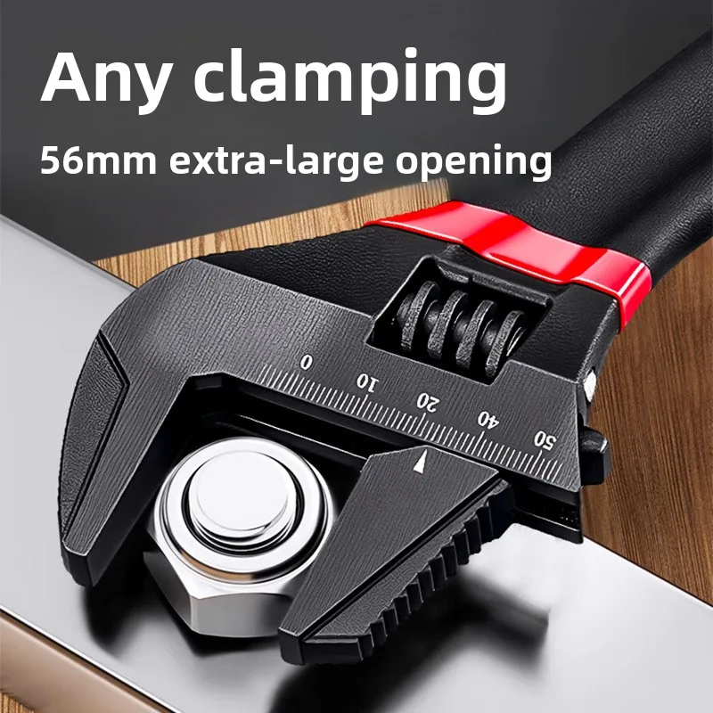 6 Inch Wide Opening Adjustable Spanner Short‑Grip Anti‑Slip Universal Multi‑Purpose Wrench Home Industrial Repair