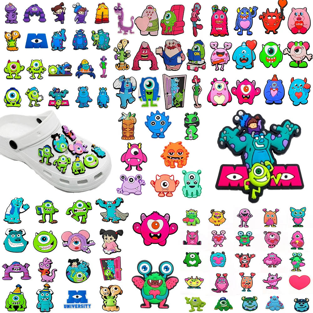 Beliebte Cartoon-Monster-Serie PVC-Schuhzubehör, Sandalen, Strandtaschen, Kreative DIY-Schuhdekorationen, Schuhschnallen