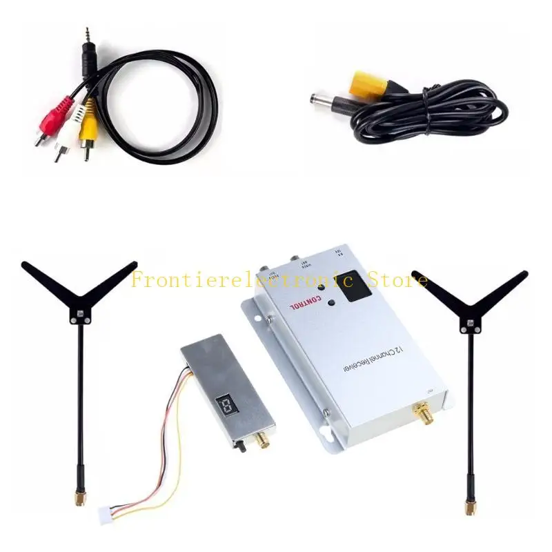 G8db 1 conjunto 1.2ghz 1.6w placa transmissora vídeo para fotografia voo gabinete metal 8ch interfaces sma 8 canais