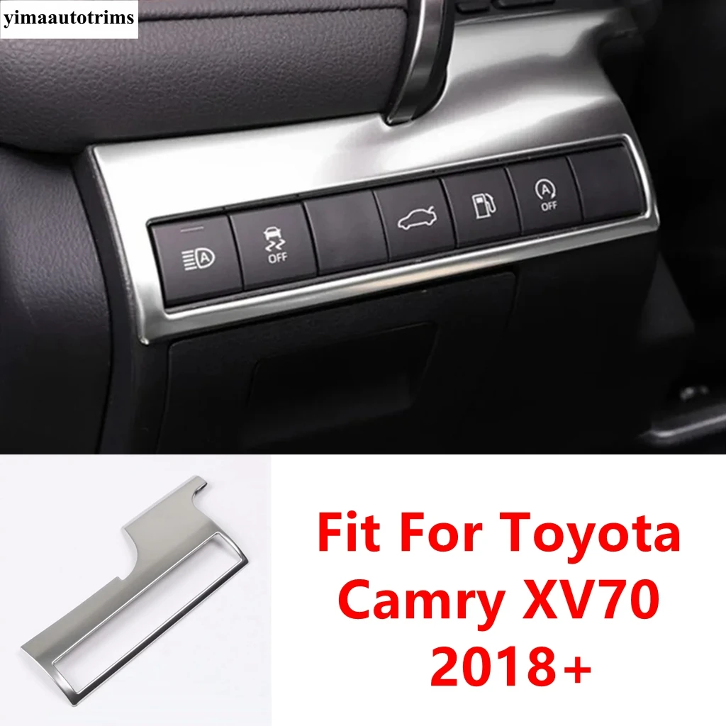 

Car Head Light Lamp Button Switch Panel Decor Sequins Cover Trim For Toyota Camry XV70 2018 - 2023 Metal Accessories Interior