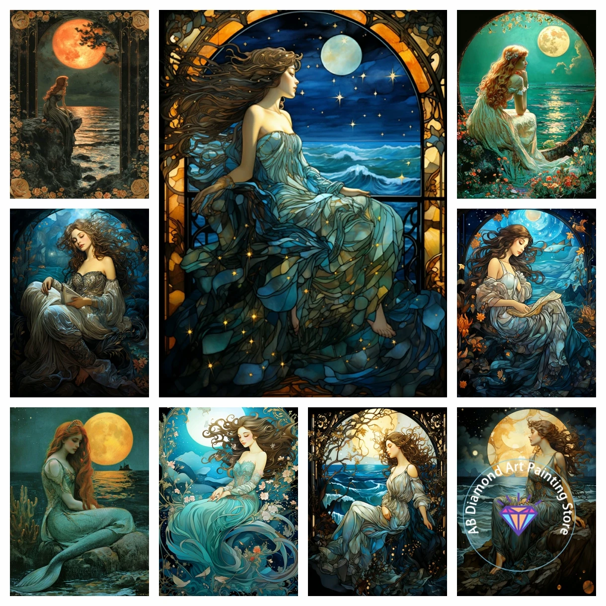 

Коллекция Морская женщина Луна Пейзаж Русалка Алмазная картина Набор 5D DIY Вышивка крестиком Ручная работа Художественный подарок Ремесла Домашний декор Подарок