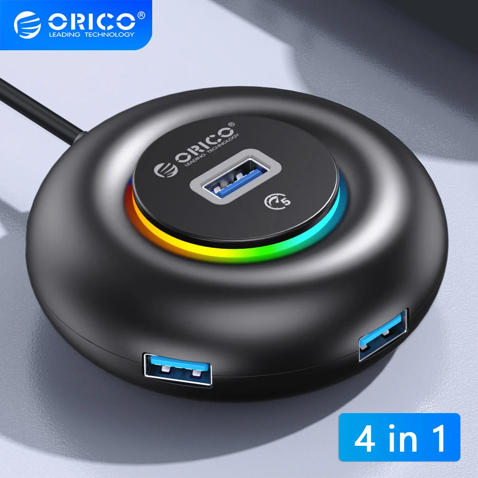 Orico RGB Type C Hub Multi USB A 3.0 Ports Splitter Dock Station Plug Switch SD Card Reader Adapter for Surface Macbook Laptop