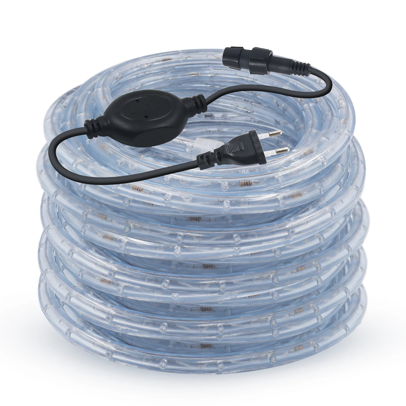 360 ネオンストリップライト AC 220V ラウンドネオンチューブ屋外防水 IP67 フレキシブルネオンライト EU プラグ付きブルー/レッド/グリーン/イエロー/RGB