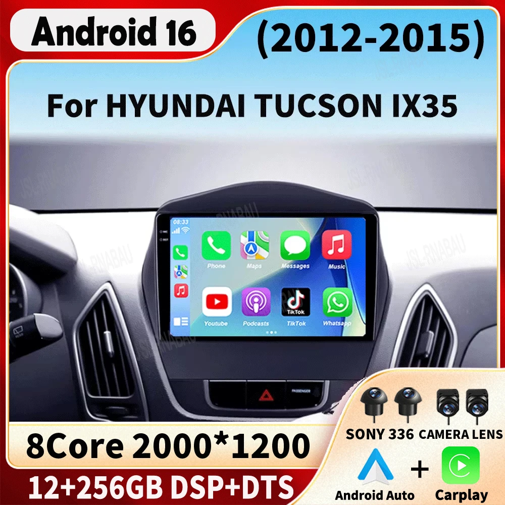 Android 16 For HYUNDAI TUCSON IX35 2012 2013 2014 2015 8 Core 4G WIFI Car Multimedia Stereo Car DVD Player Navigation GPS Radio
