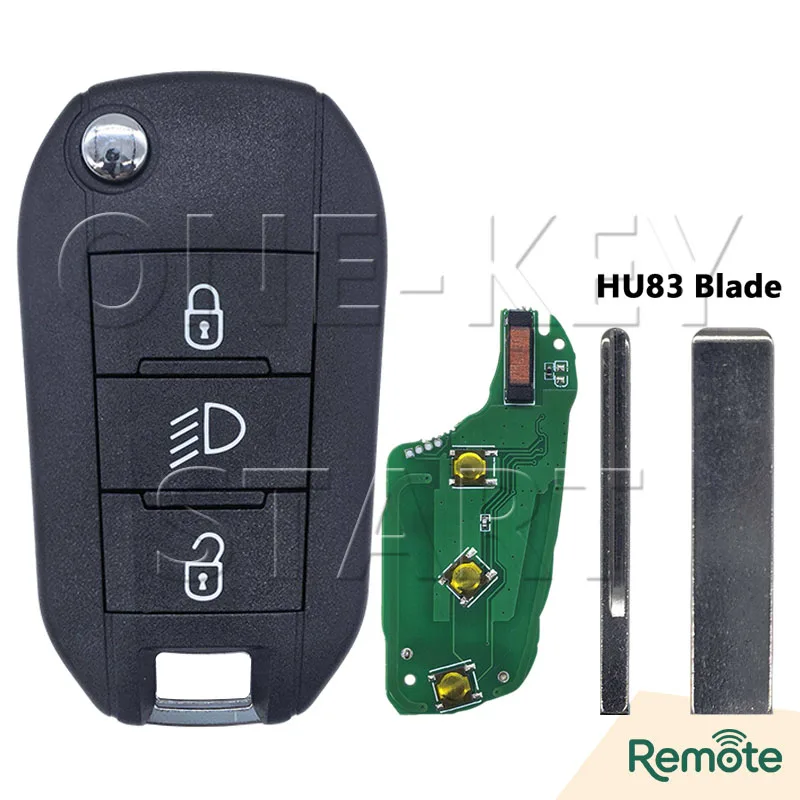 Für Peugeot 208 2008 301 308 508 5008 Für Citroen C2 C3 C4 C5 C6 4A Chip 433MHz Auto-Funkschlüssel VA2/HU83 Klinge【EIN-TASTEN-START】 – Detail 7
