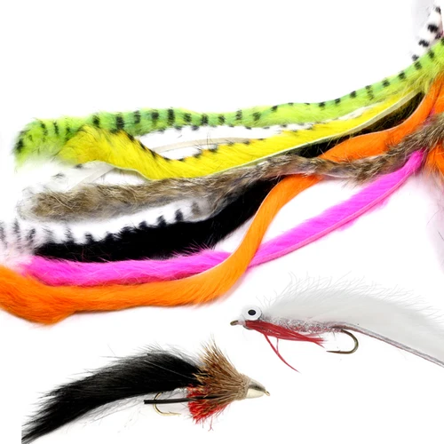 Imagen 2 del producto Nuevas tiras de media piel para atar moscas de conejo Zonker, tiras de piel de conejo precortadas de 3mm/5mm/8mm de ancho para serpentinas de pesca con mosca estilo Zonker