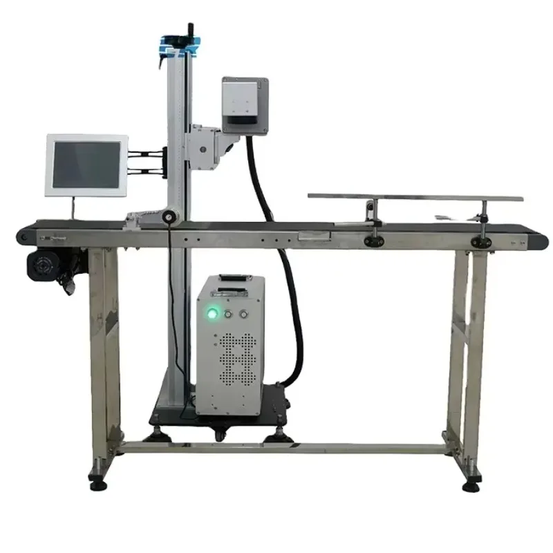 30W High Speed Online Flying CO2 Laser Marking Machines for Coding Date on Cardboard Box
