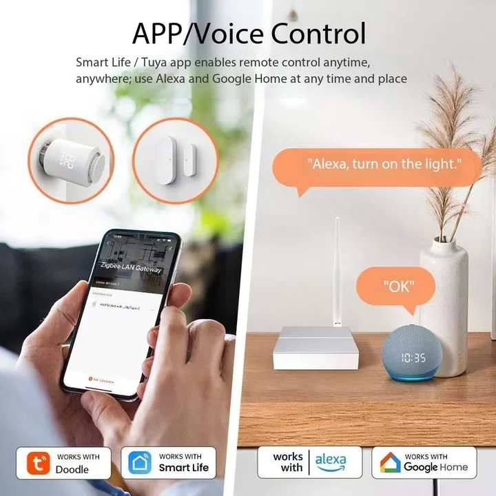 Hub Gateway Inteligente Tuya Zigbee3.0 com Antena de Sinal, Ponte para Casa Inteligente, Aplicativo Smart Life para Yandex Alice, Alexa e Google Home