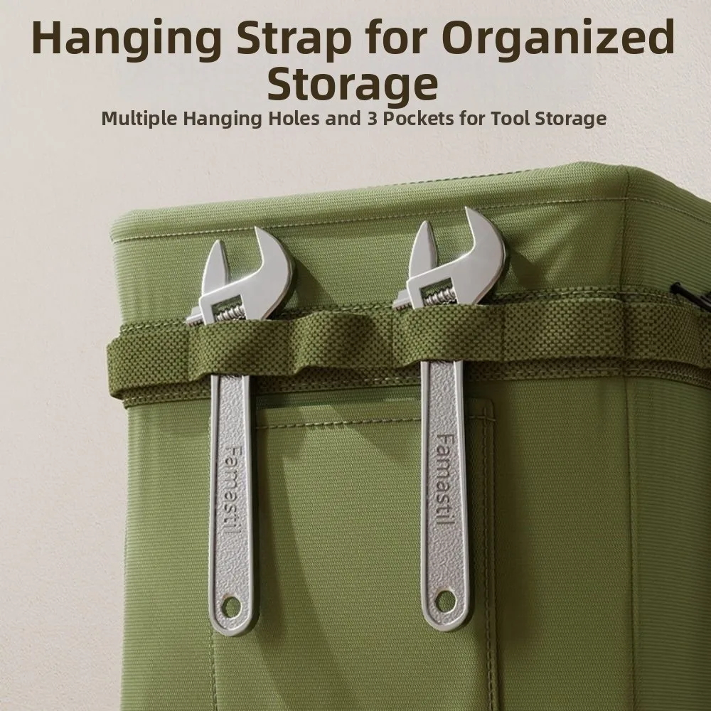 Heavy-Duty Thickened Tool Storage Bag Oxford Cloth Large Capacity Foldable Tote Foldable Multifunctional Tool Organizer Camping