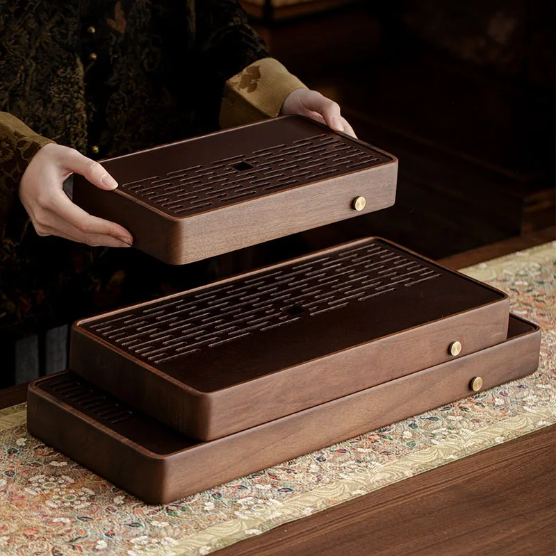 ^Wooden Table Tea Tray Serving Decorative Accessories Luxury Ceremony Chinese Tea Tray Vintage Rectangle Plateau Home Products