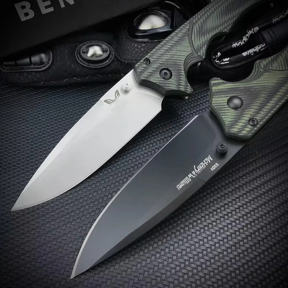 Tactical Knives BM 615BK-1401 Outdoor Pocket Knife Sharp Multifunctional Hunting Hiking Folding Blade Knife Two-tone G10 Handle