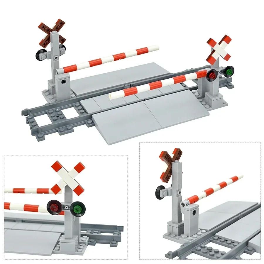 

MOC City Building Blocks Train Walkway Parts Tracks Train Station Bricks Railway Buffer Stop Model Railways Traffic Light Toys