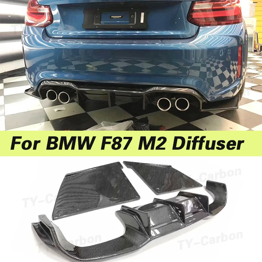 Carbon Fiber Car Racing Rear Bumper Diffuser Lip Spoiler for BMW 2 Series F87 M2 M2C 2016 -2019 Bumper Splitters MTC Style