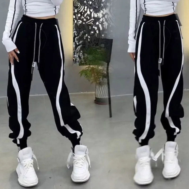 

Женские повседневные брюки Thiened Fce на подкладке в стиле Харадзюку, осень-зима, Новое поступление, универсальные спортивные штаны с лоскутной этикеткой Spor