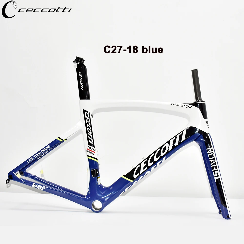 CECCOTTI Full Hidden Wiring Road Bike Frame Fit 700C Wheel Carbon Bicycle Frameset