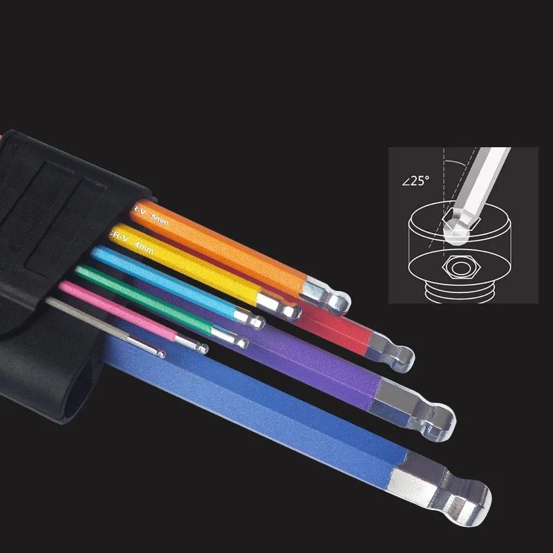 Colorful Hexagonal Wrench Set High Hardness Hexagonal Wrench 9Pcs Multi-functional Ball Head Flower Shaped Hexagonal Screwdriver