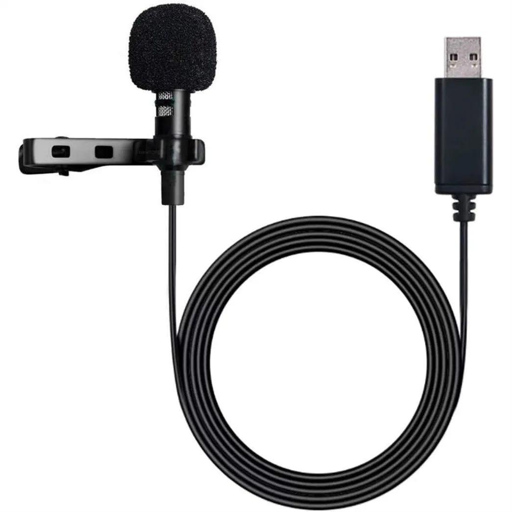 USB Microphone Lavalier Lapel Clip-on Mic, 6.56ft Cable for PC Laptop Streaming Conferencing Interviews