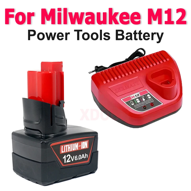 12V 9000mAh Rechargeable Battery for Milwaukee M12 XC Cordless Power Tools 48-11-2402 48-11-2411 Batteries 48-11-2401 MIL-12A-L