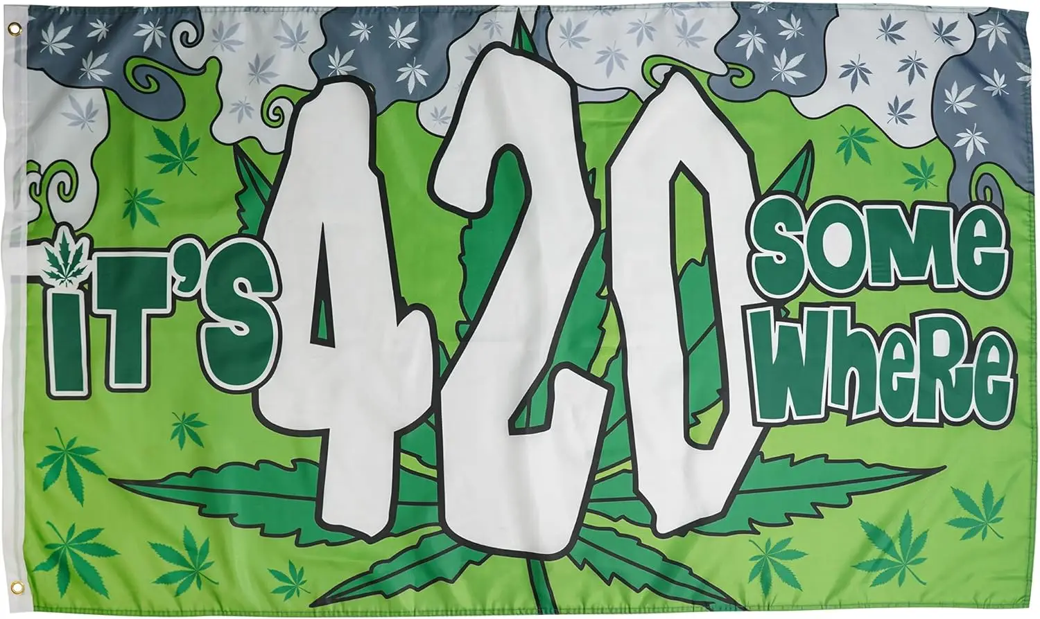 Flagicts 100% Polyester It's 420 Somewhere Flag