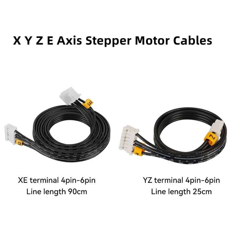 2pcs 42 Stepper Motor Line Double X/Y/Z/E Axis Stepper Motor Cables YZ Cable 25cm/ XE 90cm for KP3S /KP3S PRO 3D Printer Parts