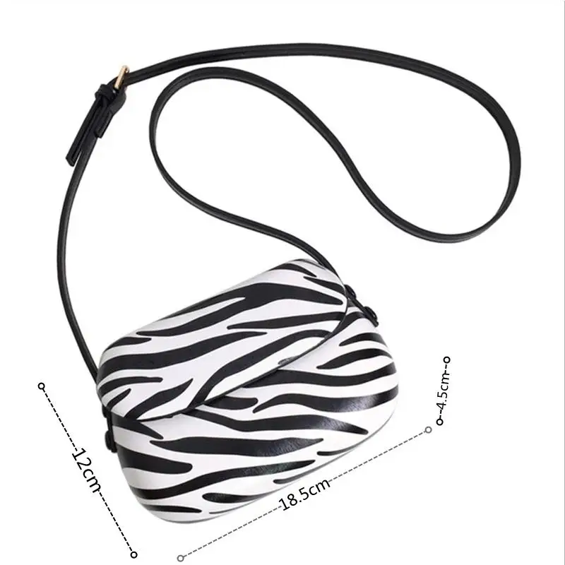 UKF Women Hard PU Leather Shoulder Strap Bags For Women Zebra Mini Handbag Ladies Casual Wild Cellphone Purse Crossbody Bag Hobo