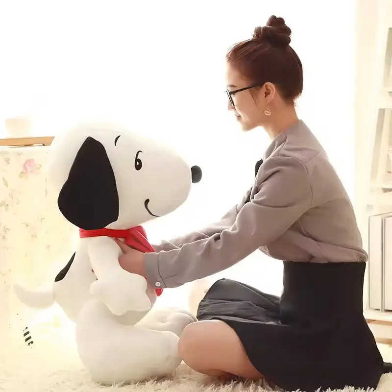 Kawaii ukuran besar Snoopy mainan mewah putih anjing lembut bantal boneka kartun hewan hadiah ulang tahun untuk pacar anak-anak menghias