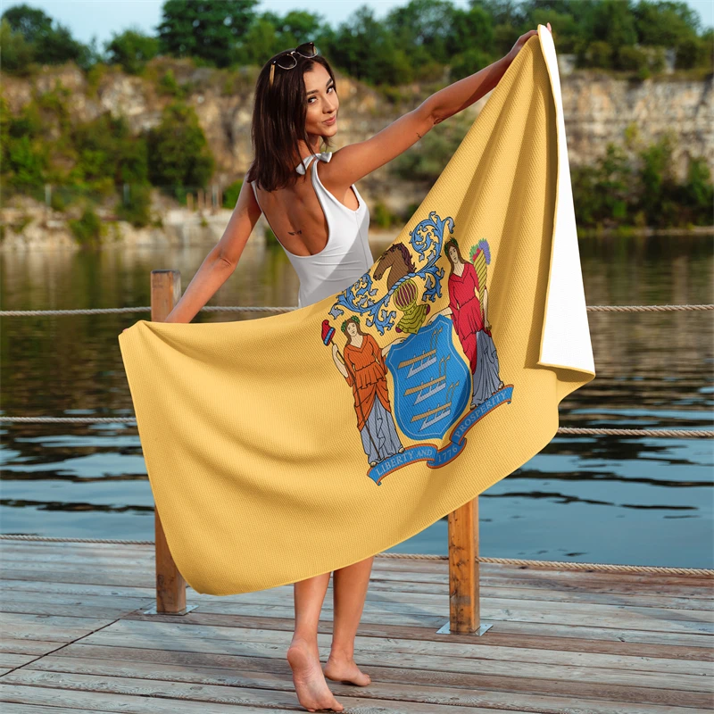 Gaslight Gatekeep Girlboss New Jersey Waffle Beach Towel 150cm x 75cm