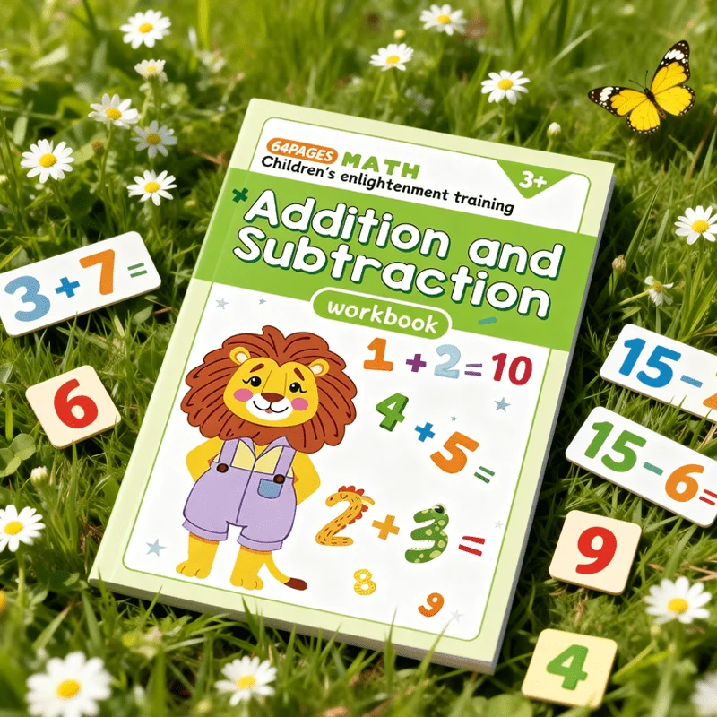 Fun Math Interactive Practice, Children's Math Workbook, 64 Pages, Addition Subtraction Within 10, Fun Decomposition Calculation