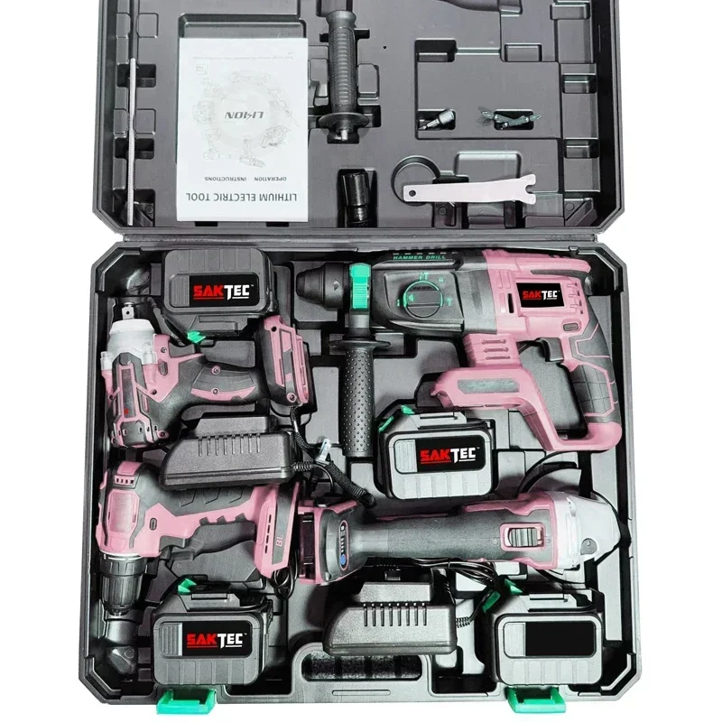 Saktec Factory 21v portable electric cordless pulse brushless screwdriver 18V compact wireless impact drill Lithium Battery kit - Image 4