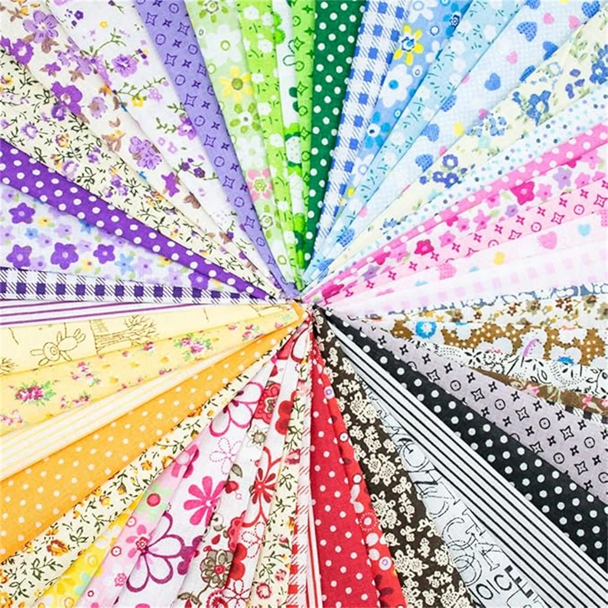 50 Pieces Assorted Craft Fabric Bundle 8' X 8' (20cm X 20cm) Printed Patchwork Squares for DIY Sewing Quilting Scrapbooking view 6