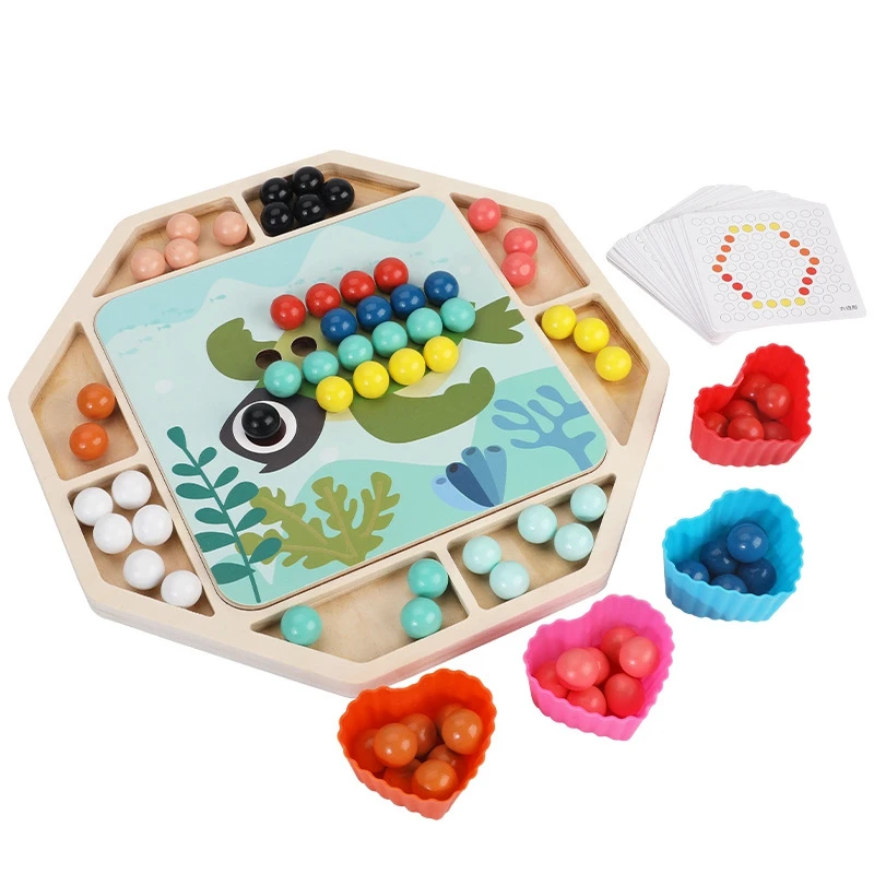 

HOT-Kids Clip Bead Board Early Education Wooden Puzzle Toy Learning Sorting Stacking Preschool Toys For Boys And Girls