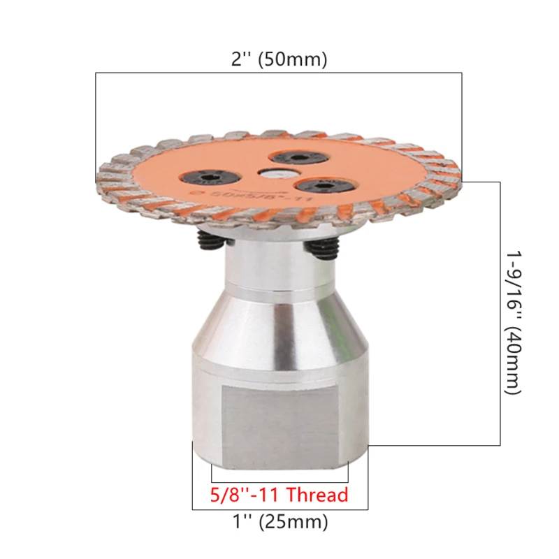 50mm Diamond Carving Grinding Saw Blade Disc 5/8\'\'-11 Thread Removable Flange 2\'\' Cutting For Marble Concrete Granite Stone Tile