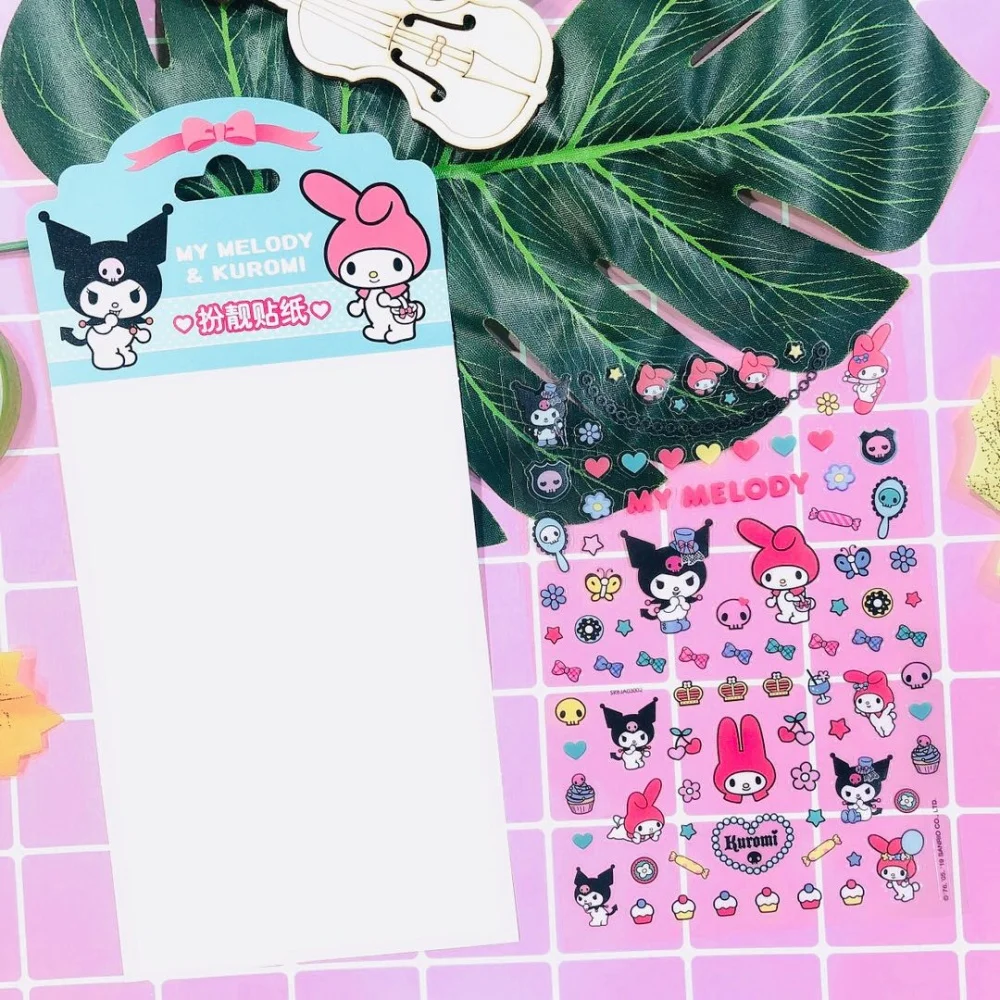 ملصقات جرافيتي أصلية من سانريو هالو كيتي كورومي ميلودي اللطيفة لحساب اليد للدراجات مقلمة شارات تزيين هدية للفتيات