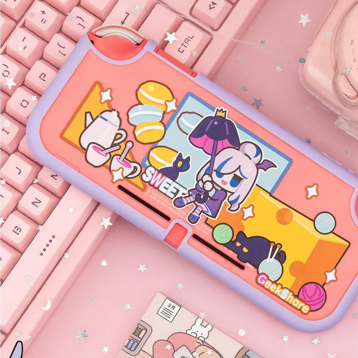 Nintendo Switch Lite Case Hard Protection Cover Purple Kawaii Girl Protective Carrying Shell Nintendo Switch Accessaries