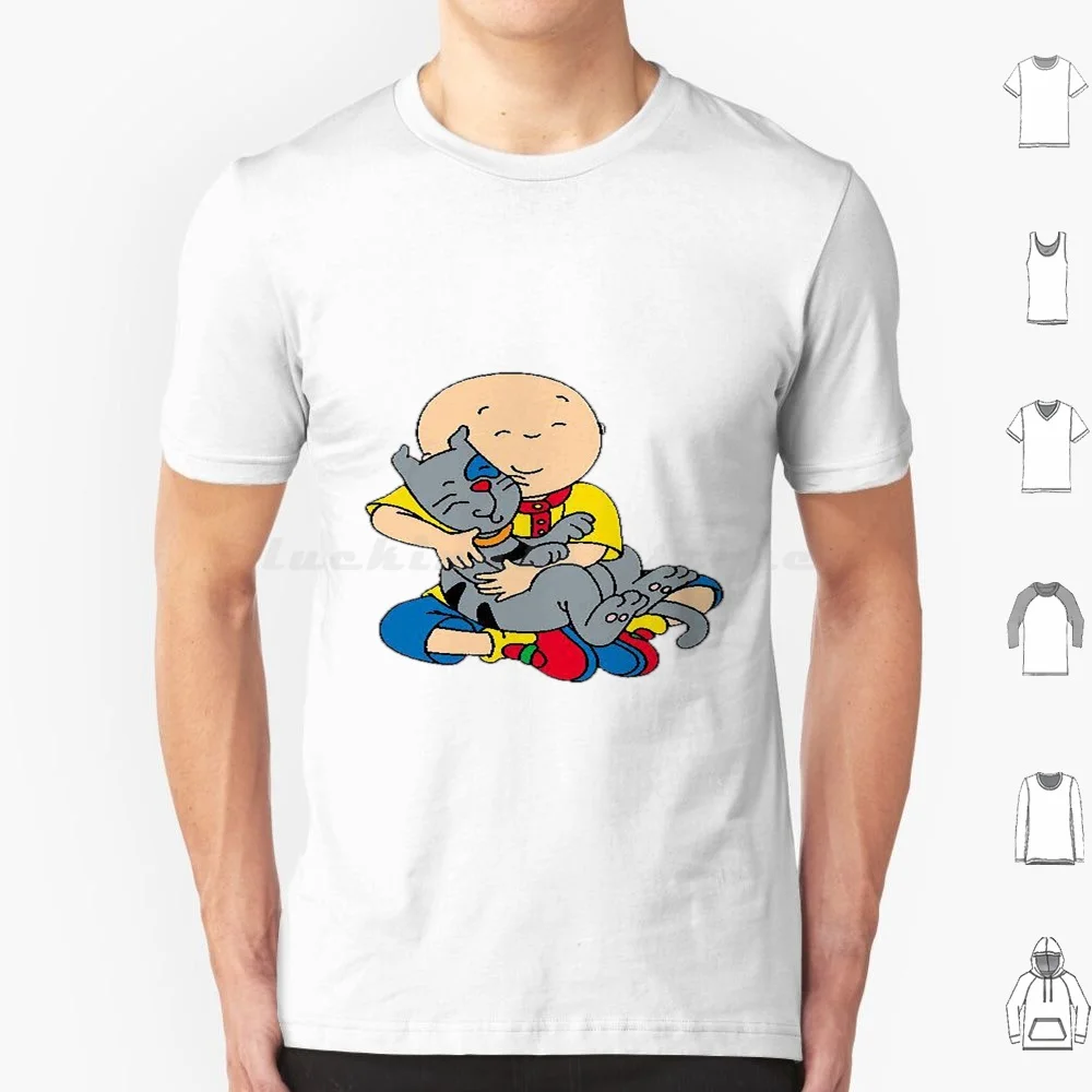 Caillou, caillou e cão t camisa 6xl algodão legal t caillou crianças desenhos animados kidshows animação dos desenhos animados crianças playtime