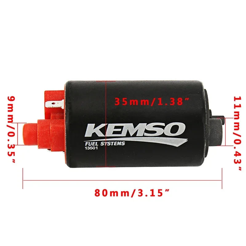 KEMSO 35mm Fuel Pump for Suzuki GSXR1000 GSX-R1000 GSXR 1000 2007-2013 Carbon brush and Carbon Commutator made,E85 Compatible