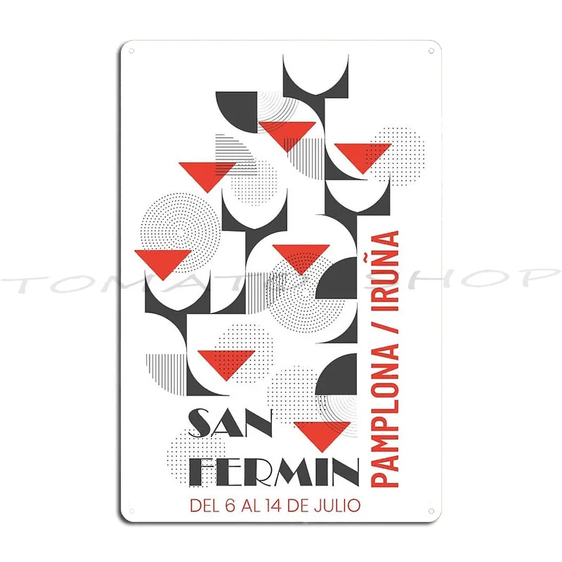 Modern San Fermin In Pamplona Metal Plaque Garage Cave Cinema Party Personalized Tin Sign Poster
