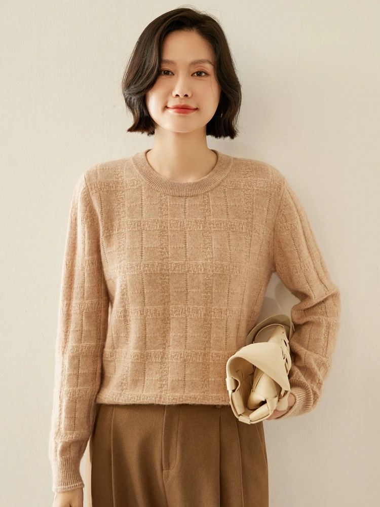 

Autumn Winter Casual Pullover Sweater 100% Cashmere Elegant Comfort Warm Soft Women's Exquisite Long Sleeves Clothing Tops