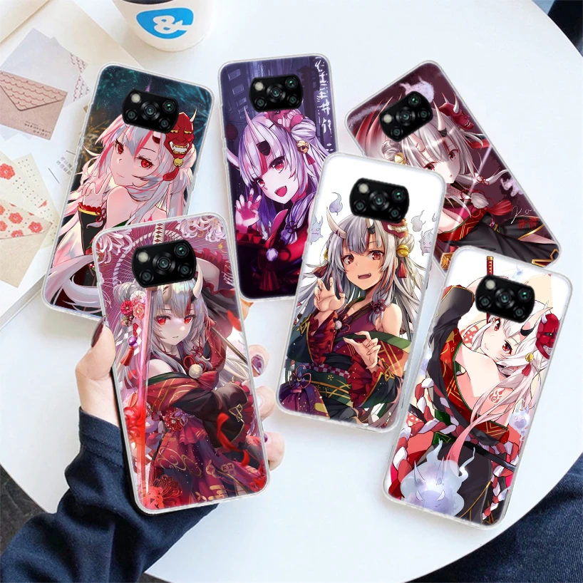 Nakiri Ayame Hololive Phone Case For Xiaomi Poco X6 X5 X4 X3 Pro F6 F5 F4 Gt F3 F2 F1 M5S M5 M4 M3 M2 Nfc Soft Cover Shell X3 Pr