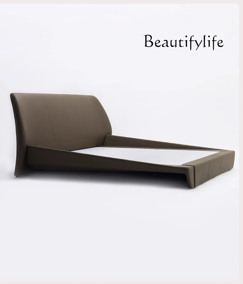 Imported leather bed Minimal master and second bedroom 1.8 meters suspended double bed 1.5 meters soft bag bed