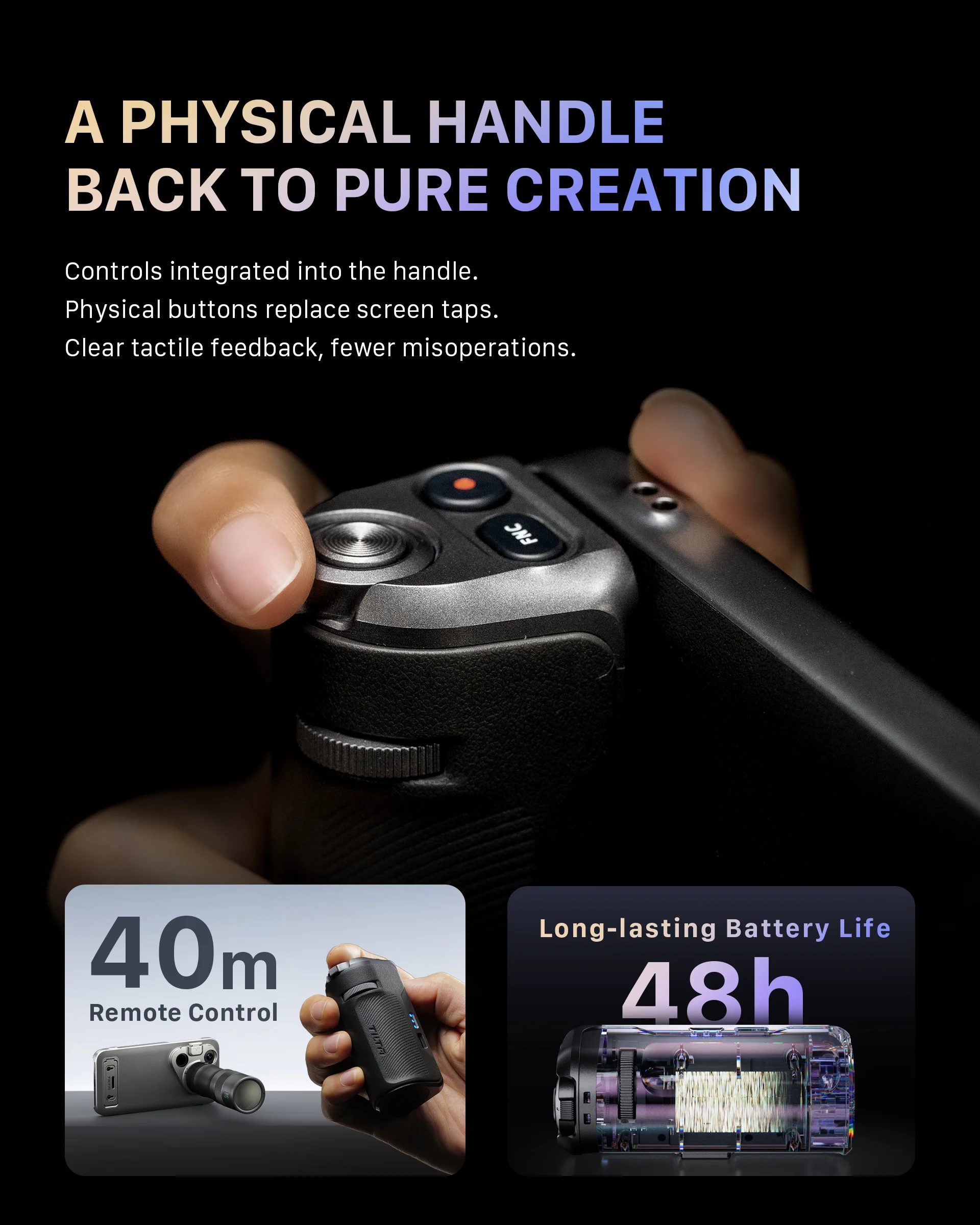 TILTA für HUAWEI Pura 90 Pro/Pro Max Teleobjektiv-Handheld-Kit DESIGN mit Fokusgriff 3,33x Telekonverter-Objektiv TKL-H80 – Detail 8