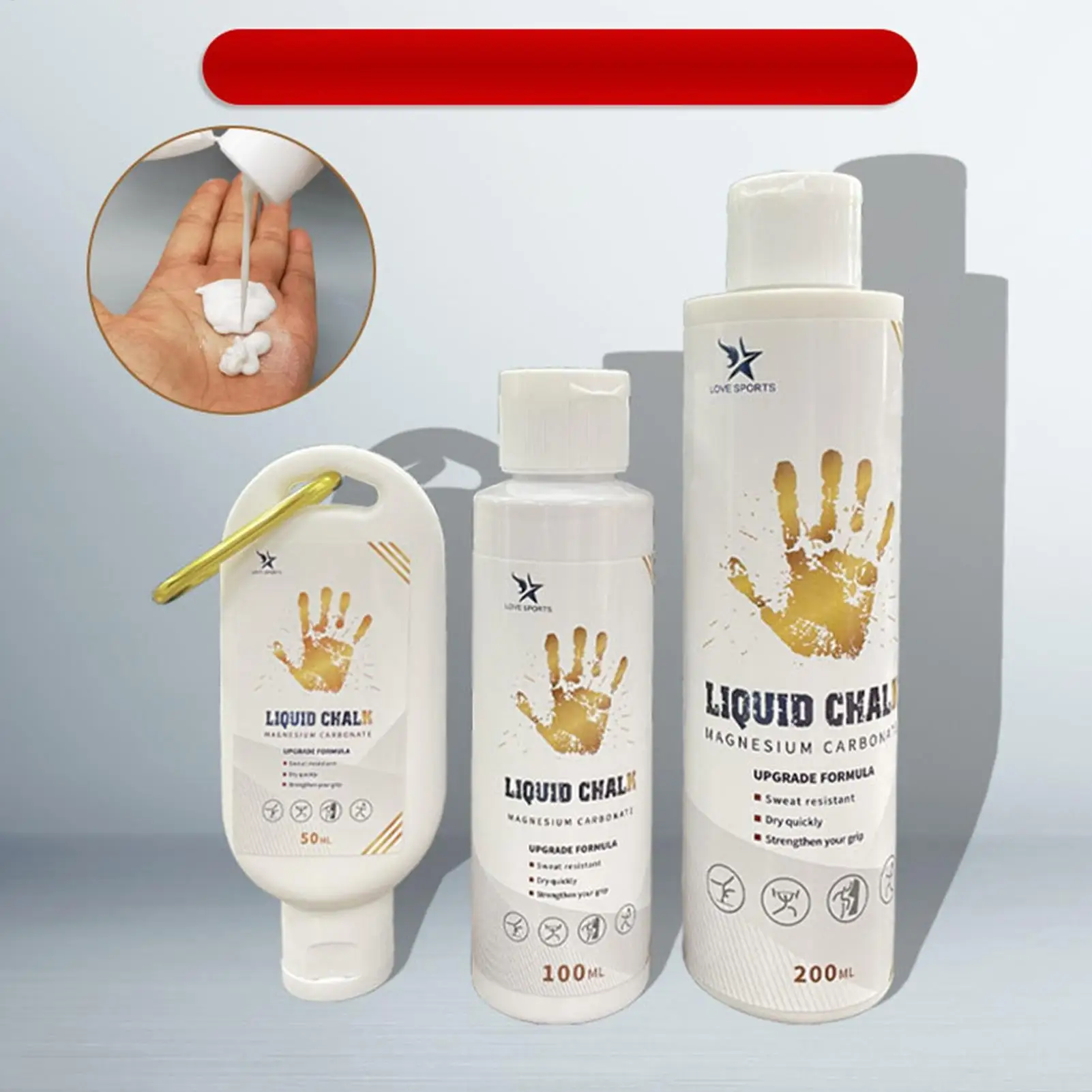 50/100/200ml Liquid Chalk Sports Magnesium Powder Fitness Weight Lifting Anti Slip Cream Grip Weight Lifting Climbing Gym
