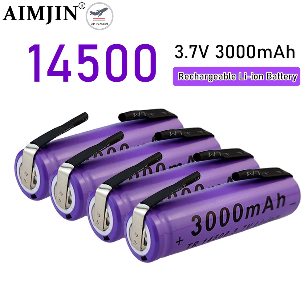 New 3.7V 3000mAh TR 14500 LED Flashlight Rechargeable Lithium Battery Welding Nickel Sheet Battery