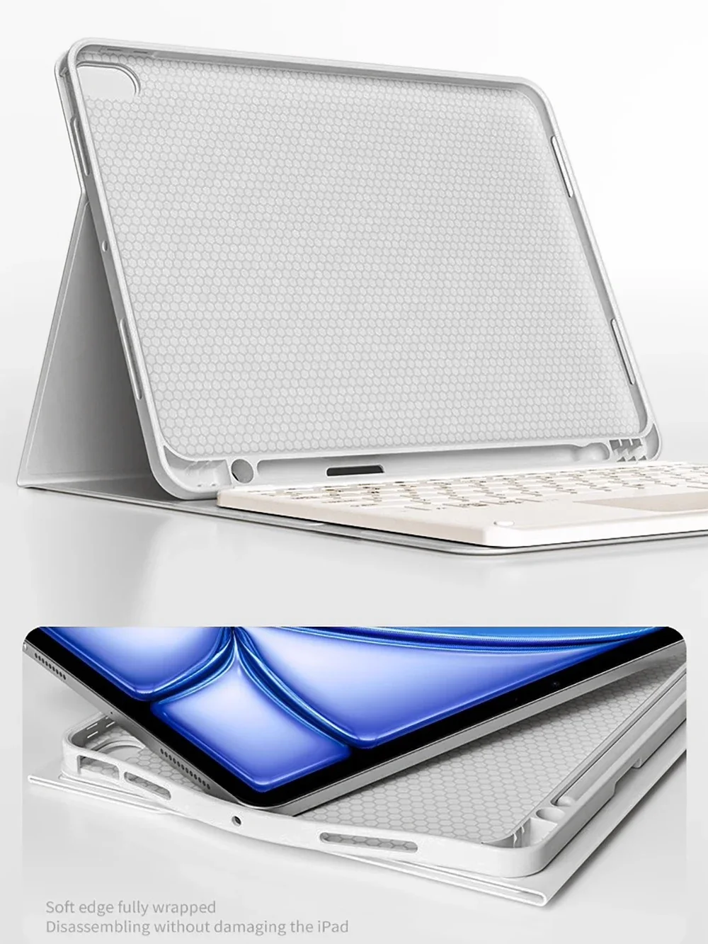 حافظة لوحة مفاتيح وماوس جديدة لجهاز iPad A16 من الجيل الحادي عشر لعام 2024-2025 لجهاز iPad Air M3 M2 11/13 بوصة Mini7 A17 Pro M4 Funda غطاء لوحي مغناطيسي #3