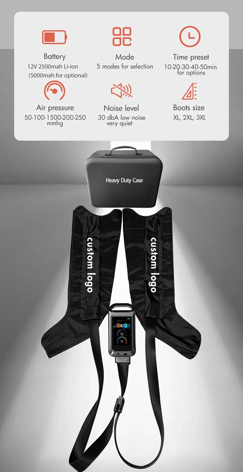 5000mah الحرارة الباردة الرياضة ضغط آلة العلاج الأحذية استعادة الهواء الأحذية العلاج نظام الساق ضغط الهواء الأحذية الانتعاش
