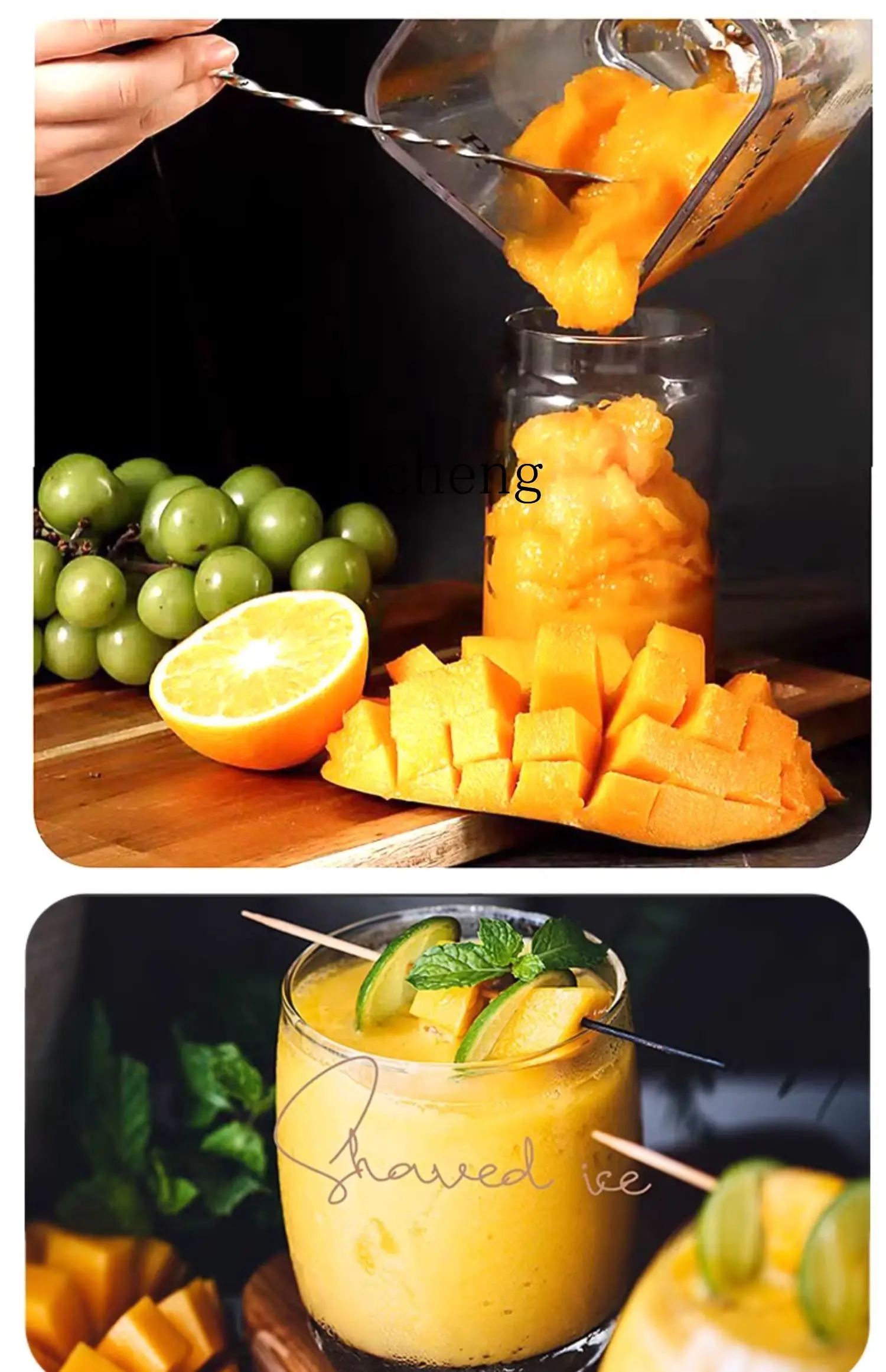 XL New Brushless Motor Commercial Ice Shaver with Cover Soundproof Milk Tea Shop Milk Cap Extractor Ice Crusher