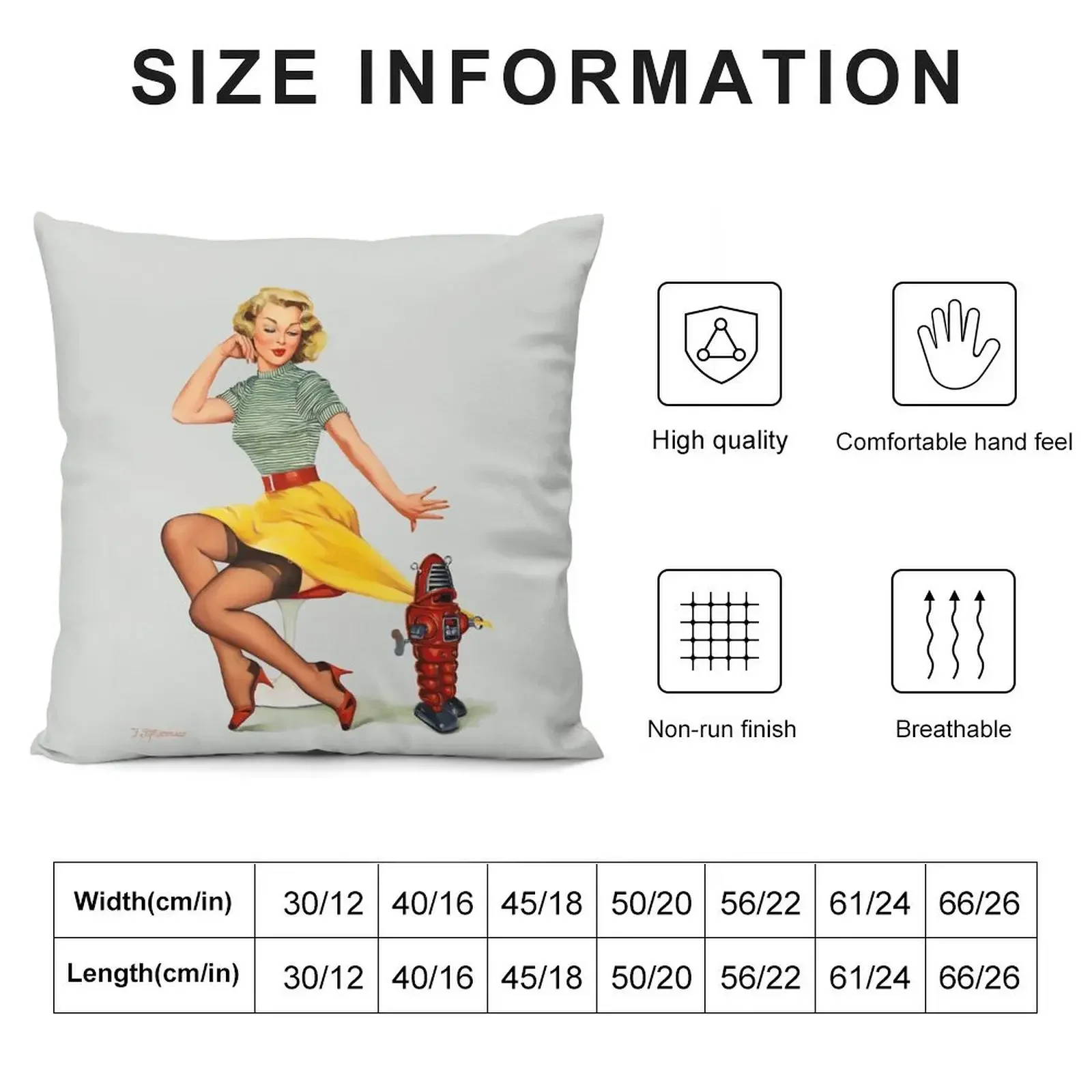 Pin-Up Girl 'All Wound Up' by Fiona Stephenson Throw Pillow Pillow Cases pillows decor home Christmas Pillowcase pillow