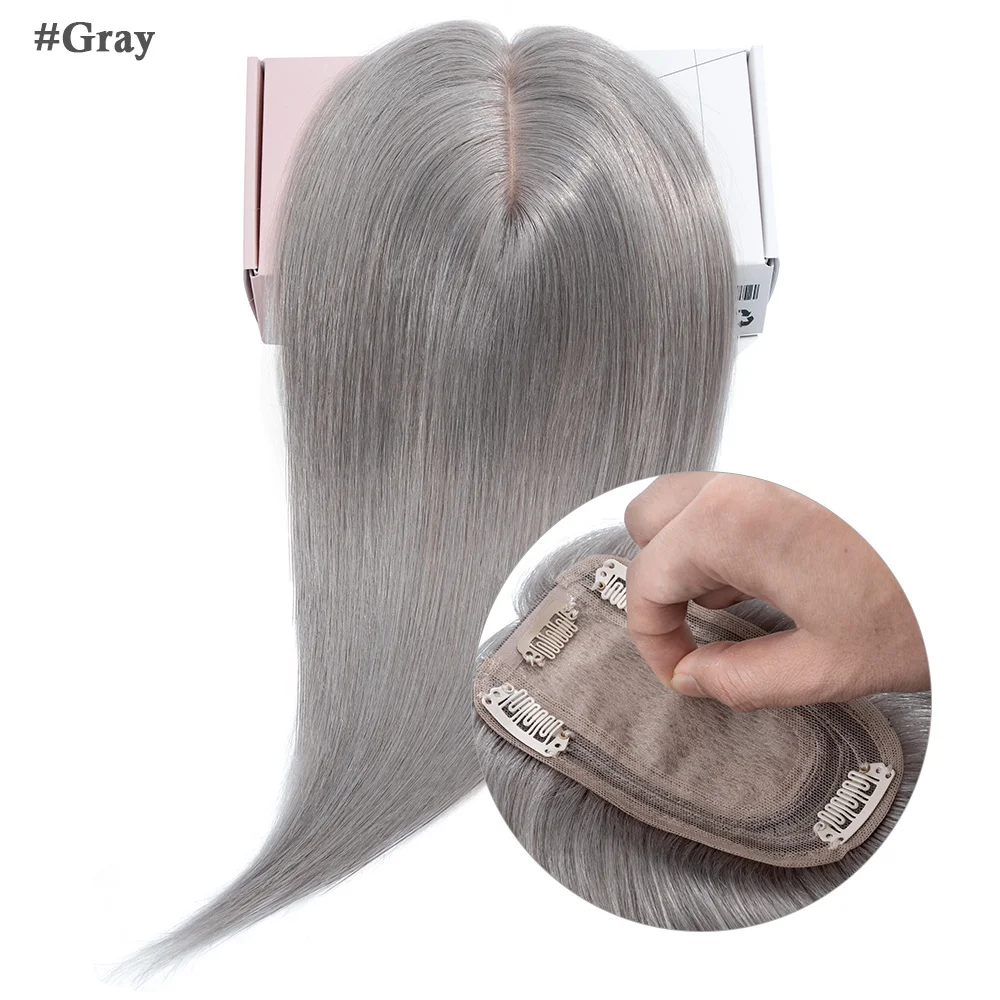 Sego 7x13cm Seiden basis Haar deckel für Frauen 100% Echthaar teile Perücken gerade Clips in Haar teilen hinzufügen Deckung volumen – Detail 19