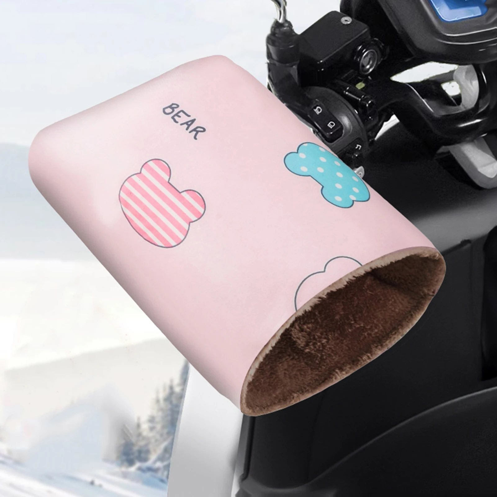 

Winter Warmful Handlebar Gloves Portable Thin Velvet Mittens For Bicycle Electric Bike Motorcycle Scooter Cycling Warm Gloves